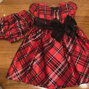 Bonnie Baby plaid holiday Party dress 24 months